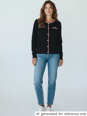 #020 - LARK + GREY - CARDIGAN WITH PEARL BUTTONS // PTP - 18 / L - 24